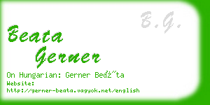 beata gerner business card